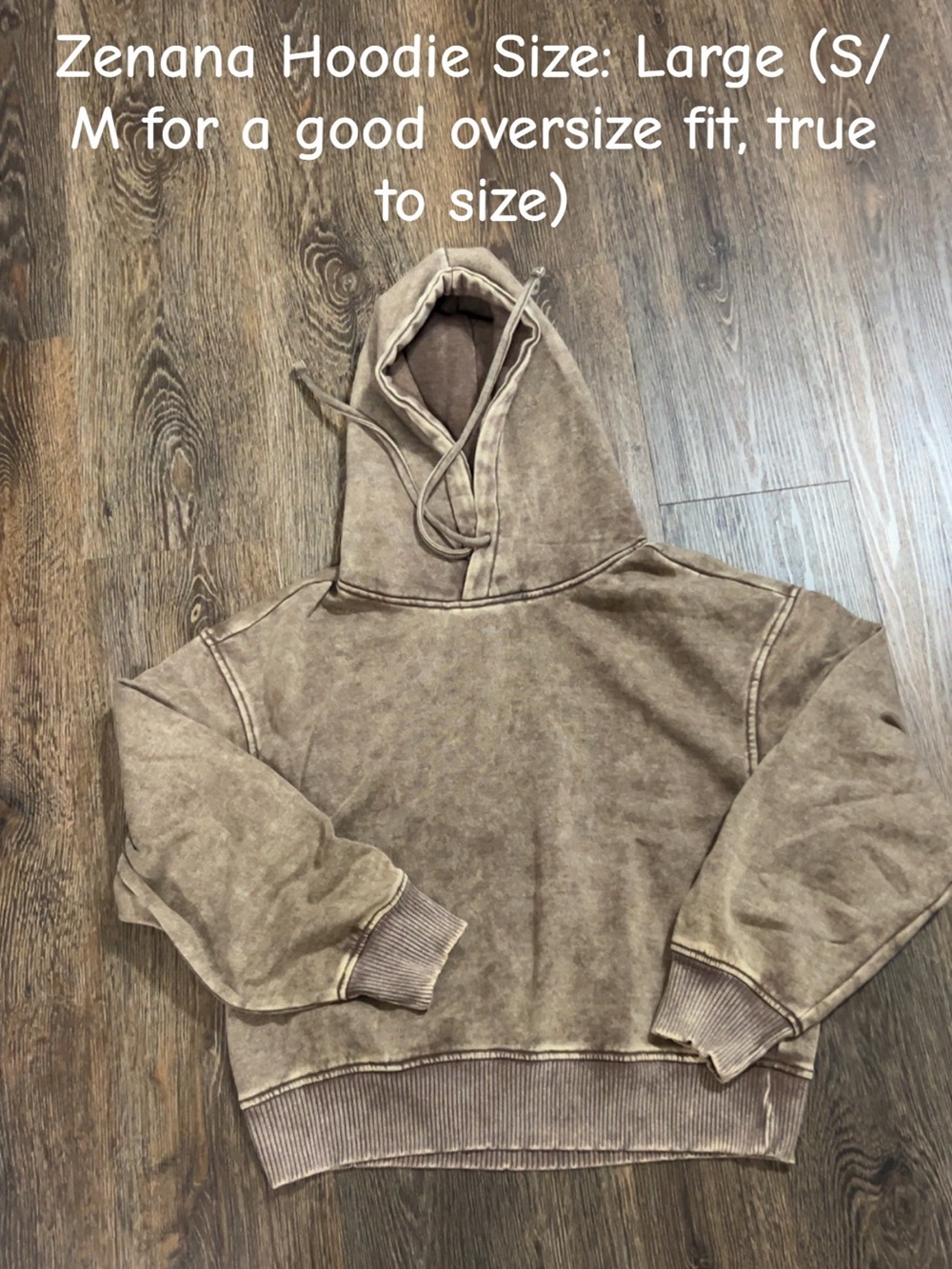 Zenana Outfitters Washed Brown Oversized Hoodie